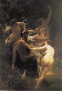 Adolphe William Bouguereau The god of the forest with their fairy oil painting on canvas